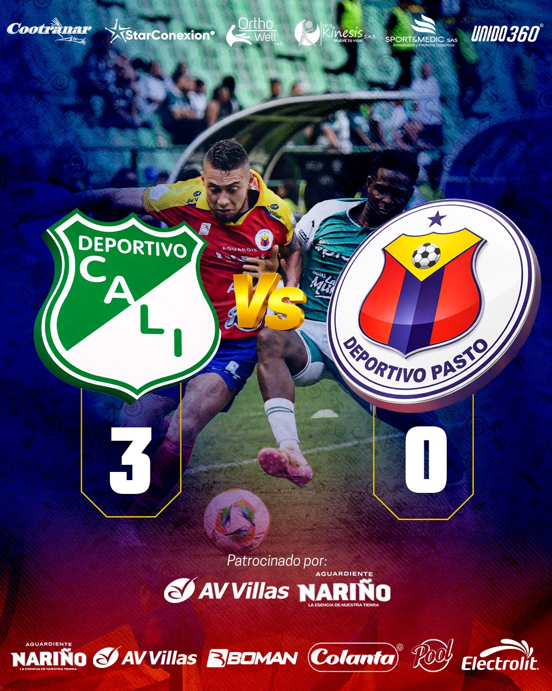 Finaliza el partido en el estadio Deportivo Cali