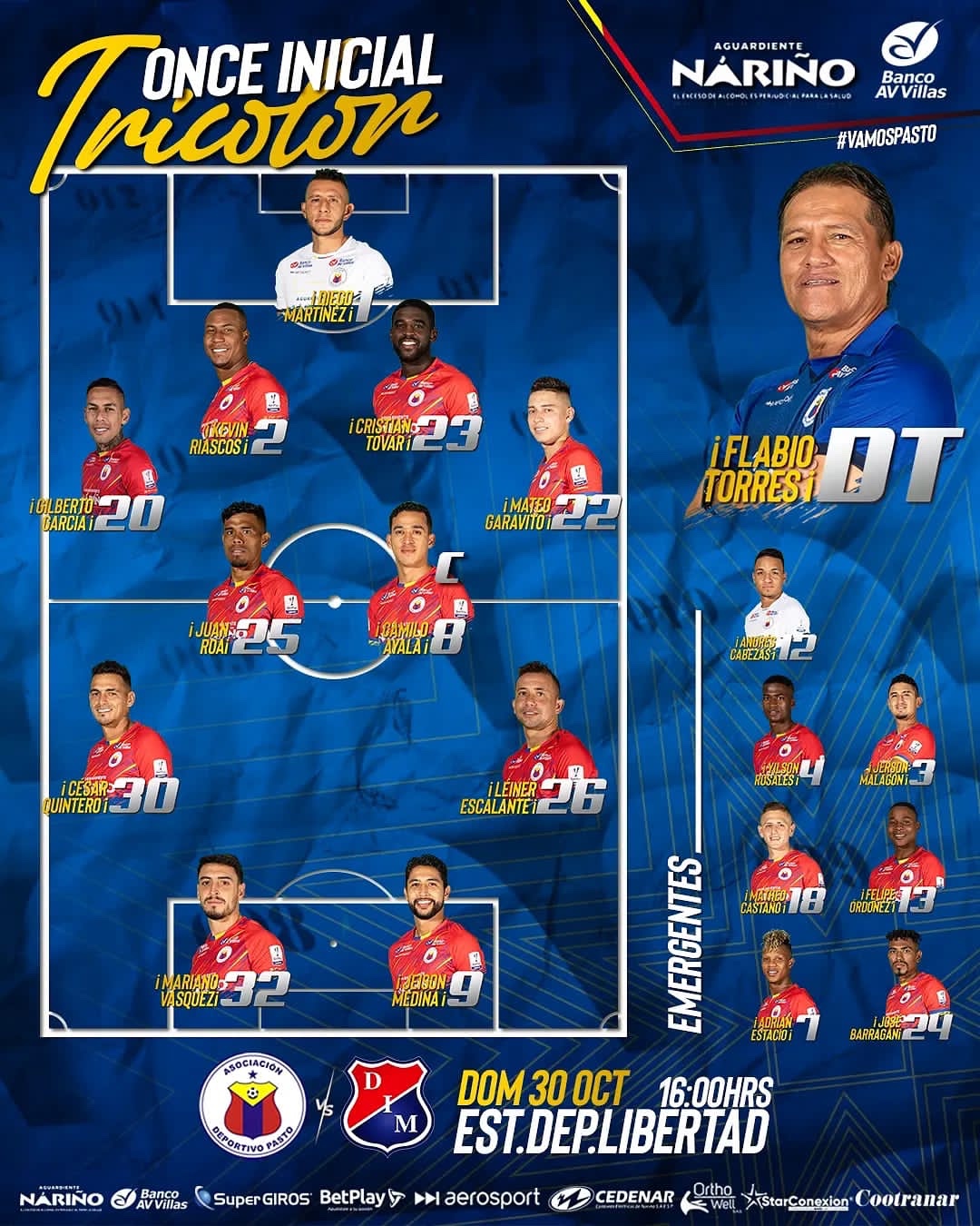 11 INICIAL » Deportivo Pasto